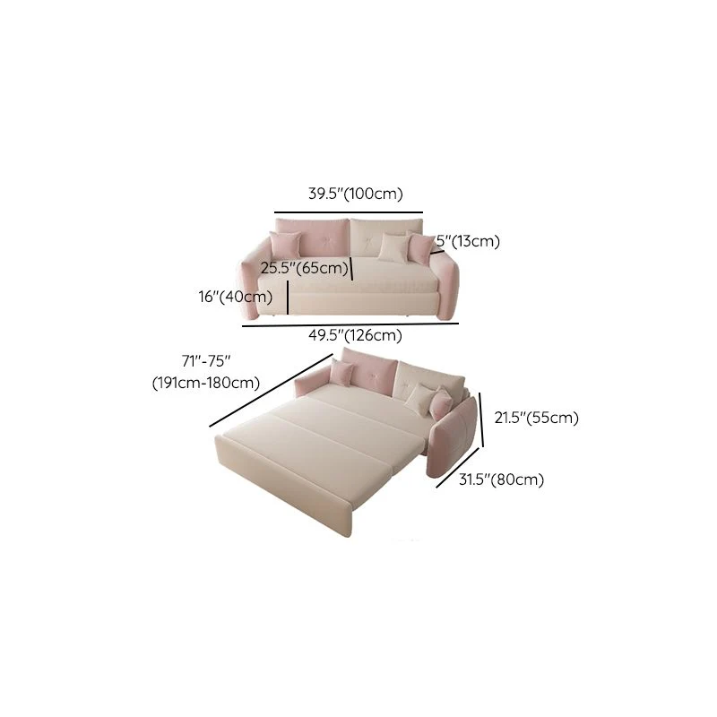 31" Wijd Glam Futon Sofa Bed Pillow Included Sleeper Sofa Storage 39l