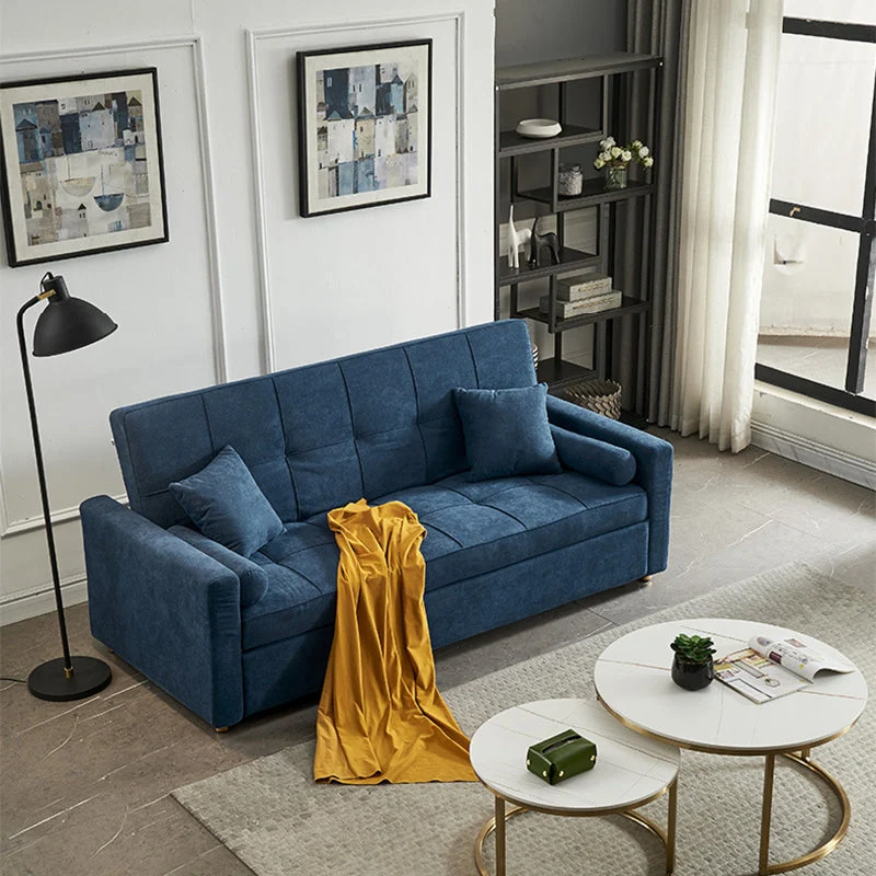 Zeeblauw 35.43" Wide Sofa Bed Linen Sleeper Sofa Biscuit Back 59l