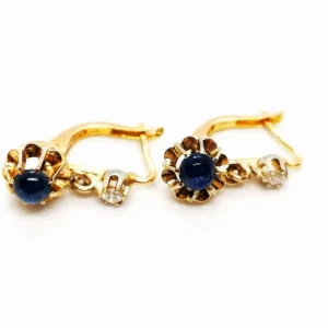 Dormeuses Earrings Citroengeel Gold Sapphire