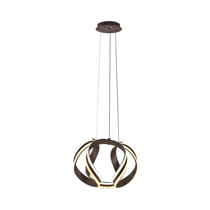 Abstract Chandelier Pendant Light Contemporain Metal Coffee LED Hanging Light Kit Warm/White Light Coffee