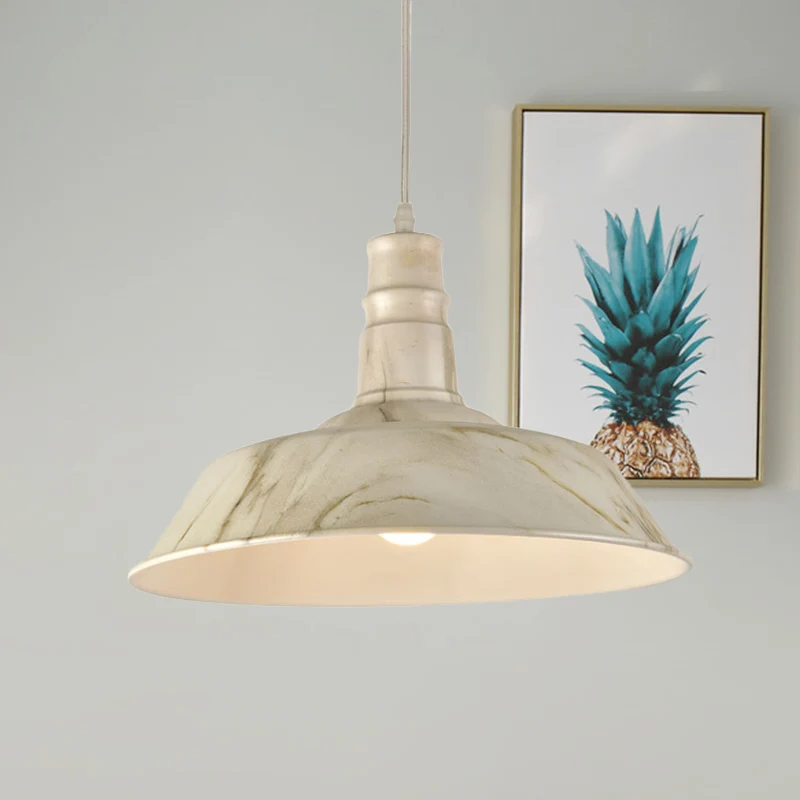 1 Head Hanging Lamp Kit Vintage Barn Shade Lichtmetaal Ceiling Pendant White/Green/Red Brown Dining Room met bovenste beve...