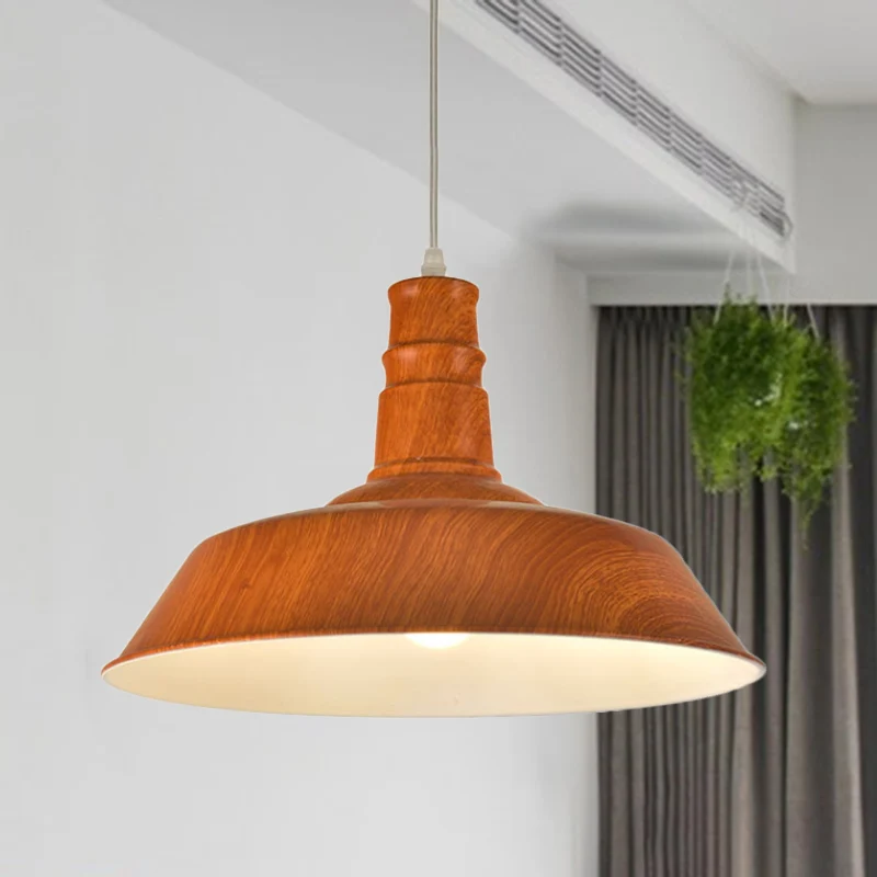 1 Head Hanging Lamp Kit Vintage Barn Shade Lichtmetaal Ceiling Pendant White/Green/Red Brown Dining Room met bovenste beve...