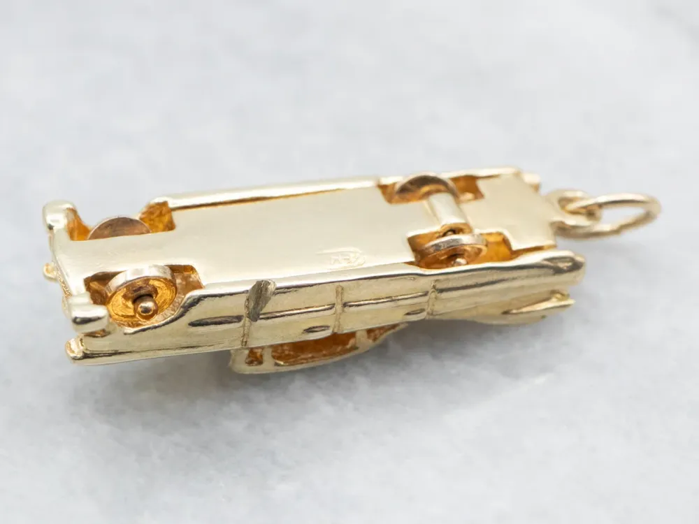 Zonnegeel Gold Car Charm Spinning Wheels