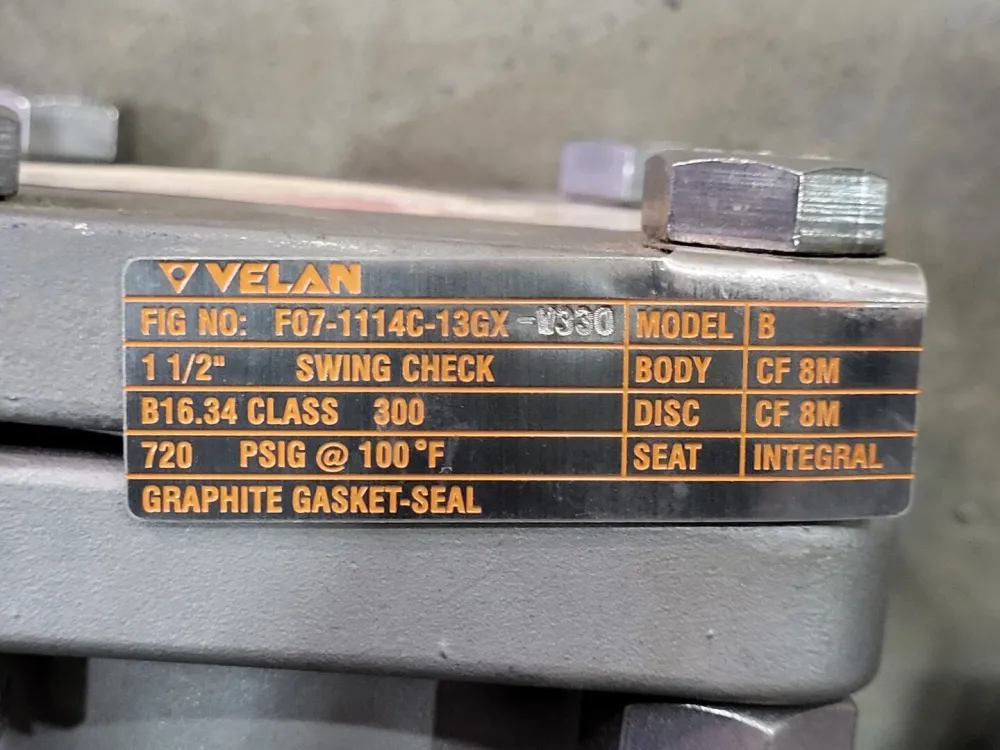 1-1/2" Class 300 Swing Check Valve F07-1114C-13GX