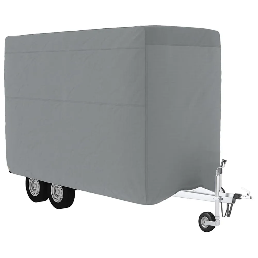Paardentrailerhoes 334x148x230 cm vliesvlies grijs