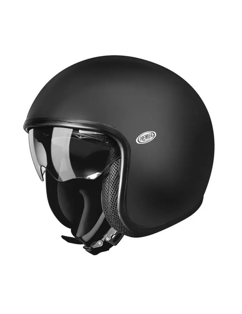 PREMIER RETRO U9BM MOTO CARA ABIERTA CASCO NEGRO MATE U9bm