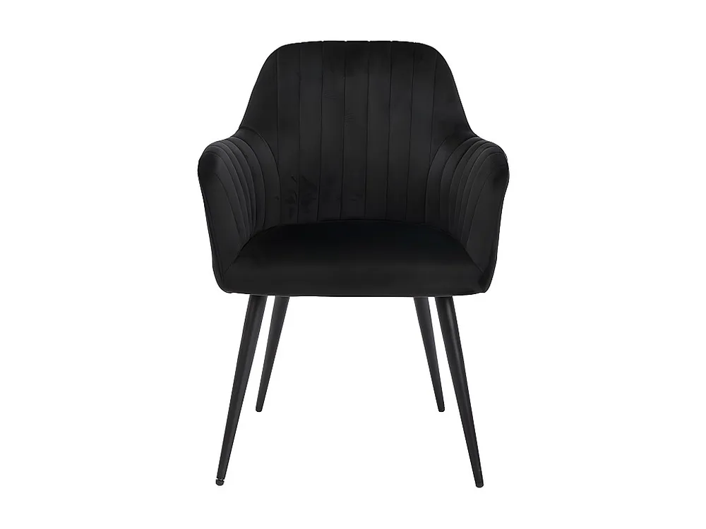 Set van 2 stoelen met fluweel en zwarte metalen leuningen - Zwart - ELEANA