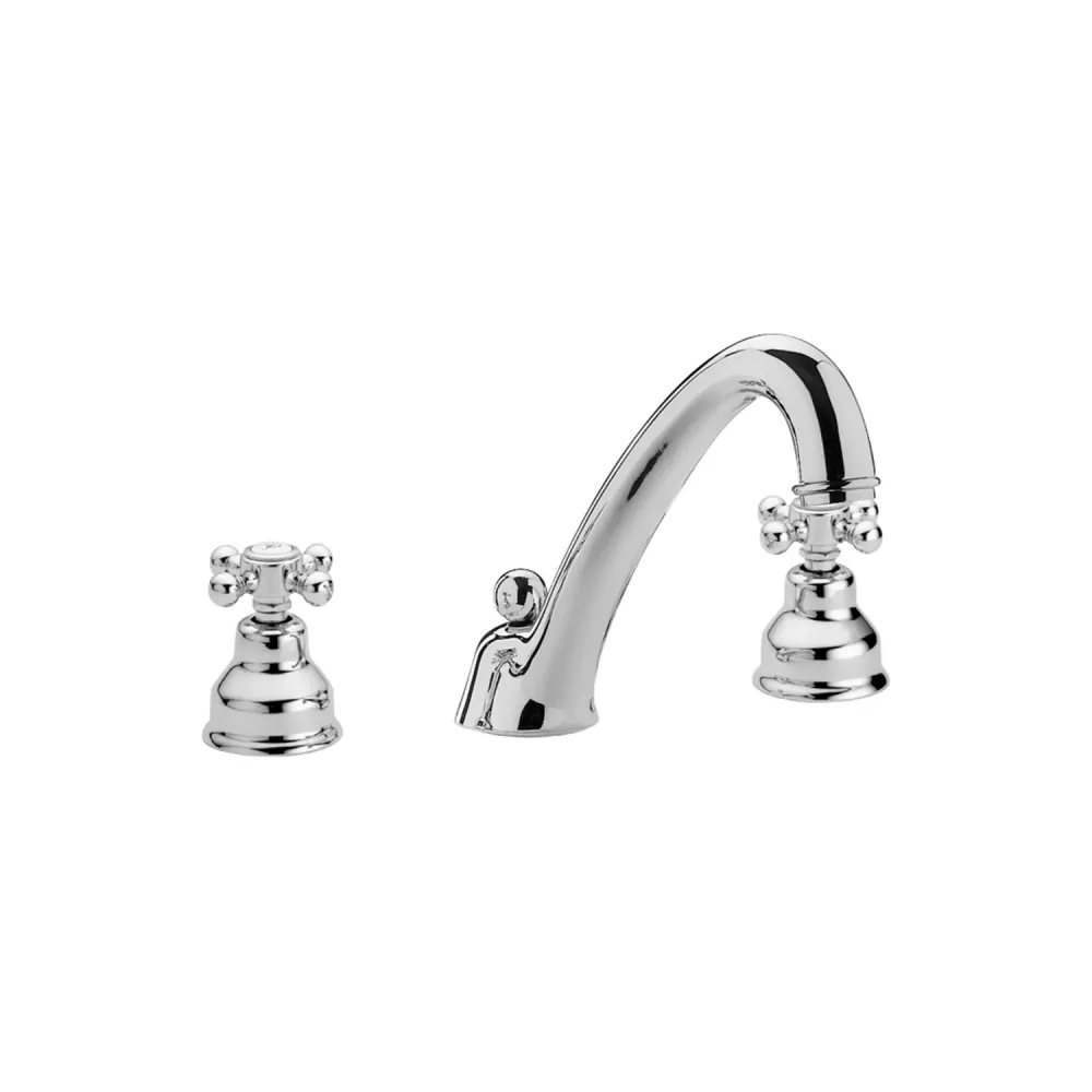 3-hole basin faucet automatic drain Paffoni Viola series - Verchroomd voor terreinvoertuigen