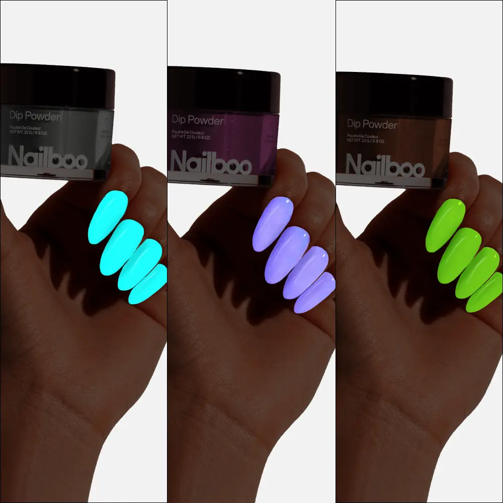 3-Piece Glow---Dark Dip Powder met bouten en moeren
