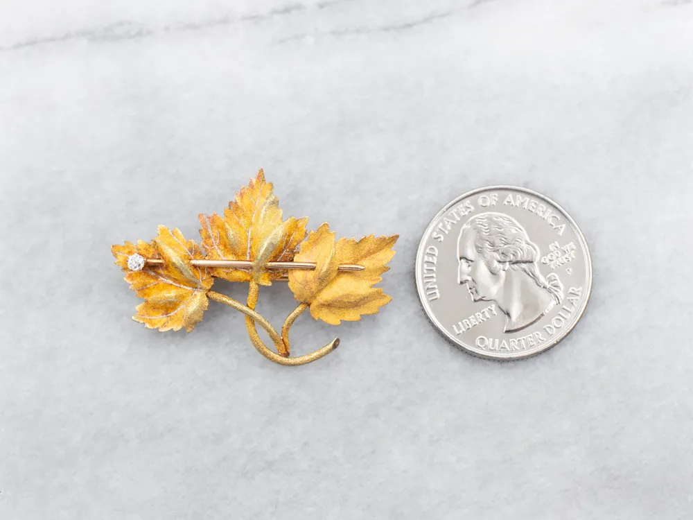 Antique Old Mine Cut Diamond Three Leaf Brooch compatibel met VW Golf 7