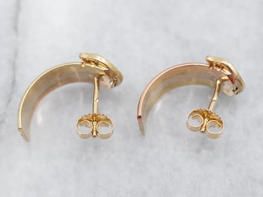 Gasdruk schokdemper Tri Color Diamond Drop Earrings