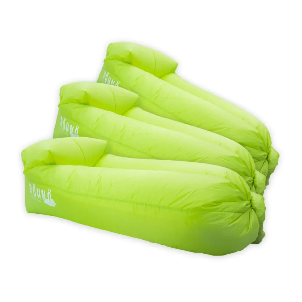 Röhnö Inflatable Lounger Multipack, 3pcs lime zwarte poedercoating