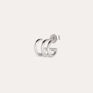 Three Silver Hoop Los earring