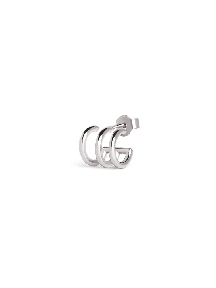 Three Silver Hoop Los earring