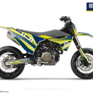 Heavy Duty Husqvarna 701 GRAPHICS - "Featherlight" (Yellow/Blue)