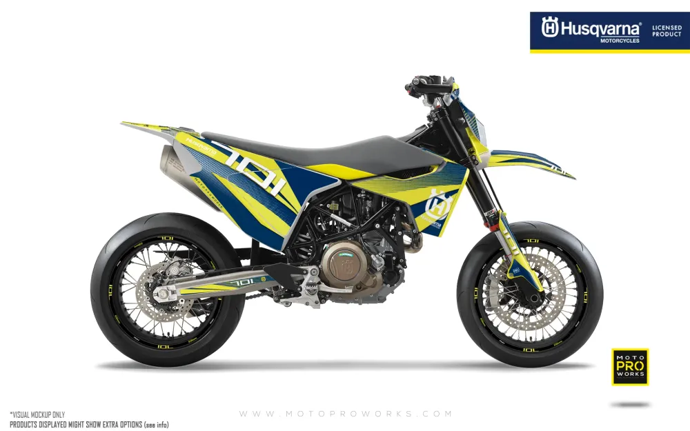Husqvarna 701 GRAPHICS - "Featherlight" (Yellow/Blue)