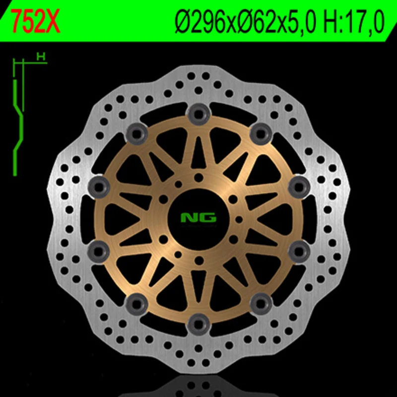 Disco de freno NG BRAKES ondulado 752X Ø296 x Ø62 x 5