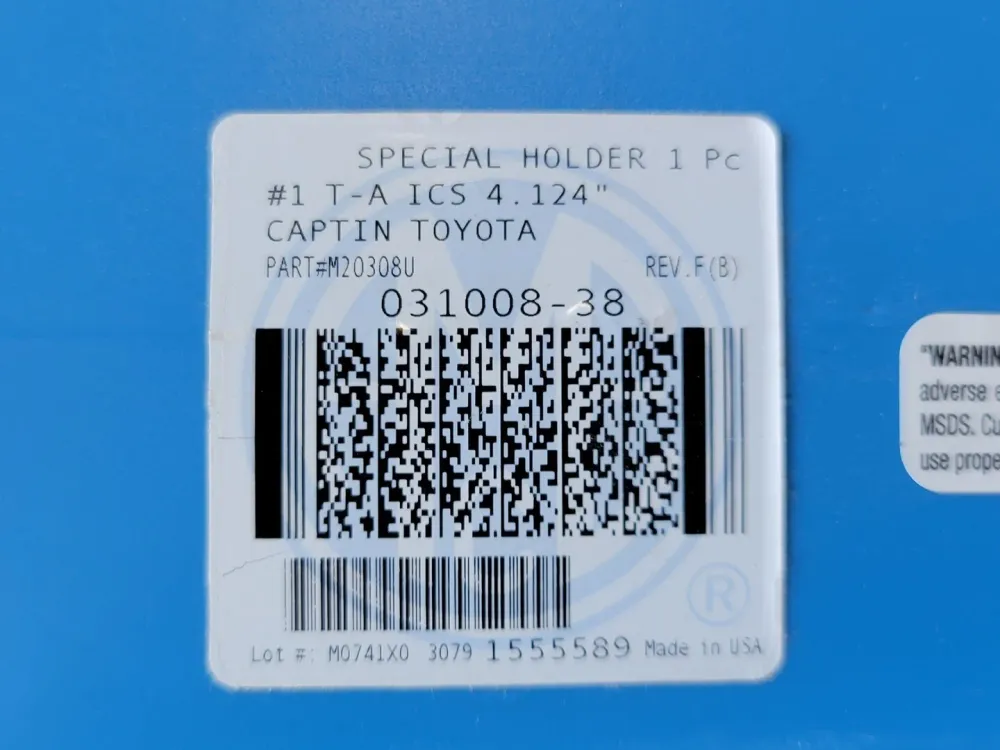 Special Holder #1 T- ICS 4.124" CAPTIN TOYOTA P/N M20308U