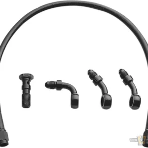 Ebony Black Stainless Steel Universal Brake Line Black Vinyl All Ravenzwart 36" Harley-Davidson