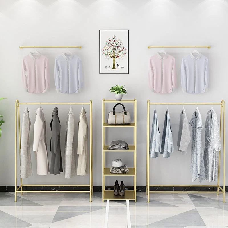 Metal Modern Coat Hanger Hanging Rail Coat Rack Entryway Kit Gouden 16l