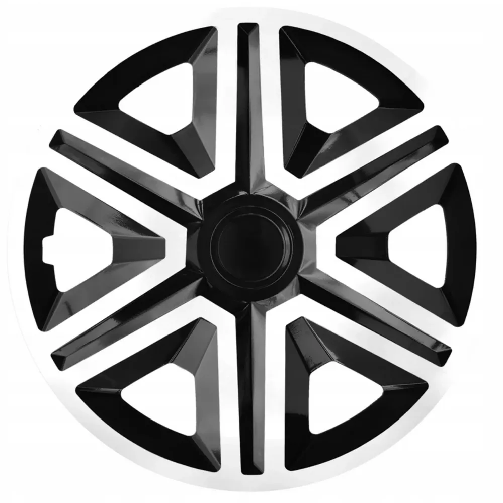 NRM ACTION 15" universele wieldoppen doublecolor wit/zwart 4 stuks met 4 verschillende adapters