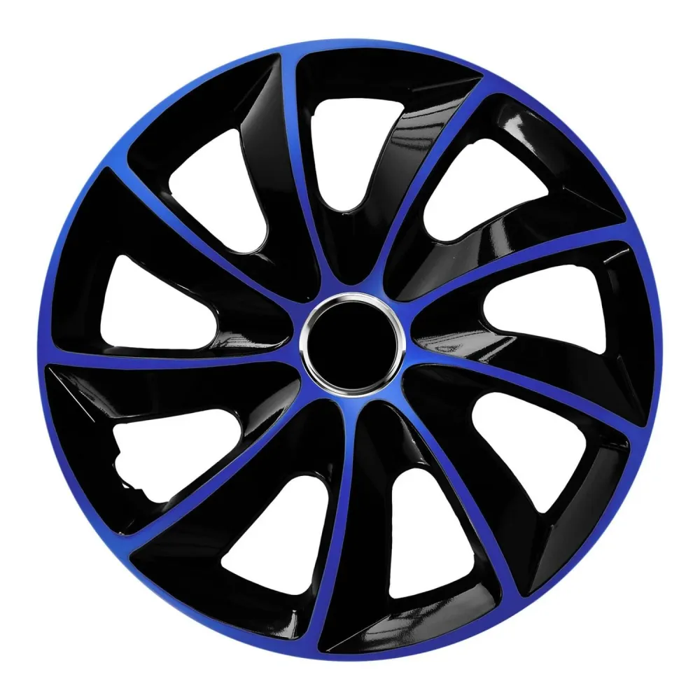 NRM - Stig Aanvullend Wieldoppen 13" - Blauw & Zwart- set van 4 stuks - ABS / Duurzaam / Resistant chromen uitvoering