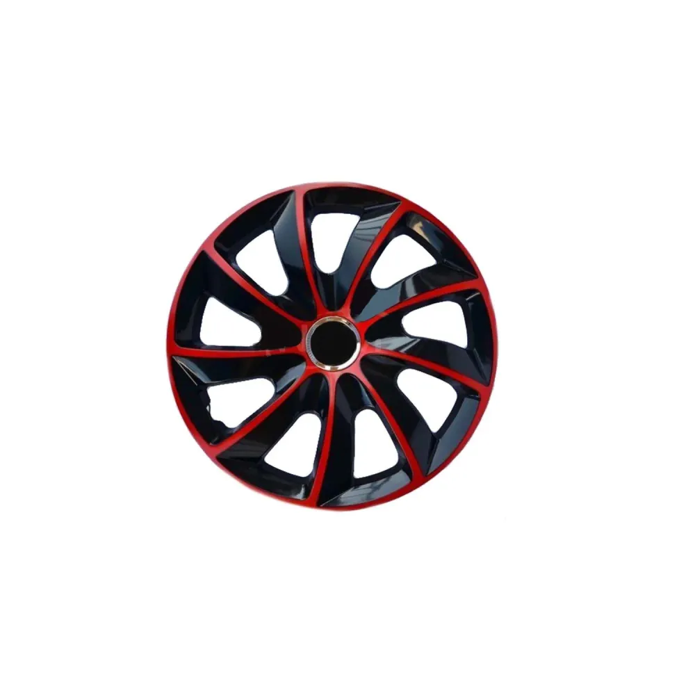 NRM - Stig Meer Wieldoppen 14" - Rood & Zwart- set van 4 stuks - ABS / Duurzaam / Resistant met nauwkeurige meting