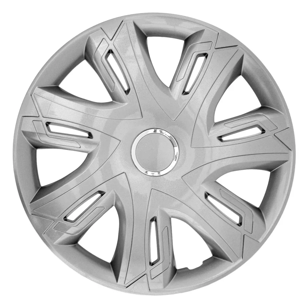 NRM - Supernova Wieldoppen 14 "| ABS kunststof - Zilver Gelakt met 4 verschillende adapters