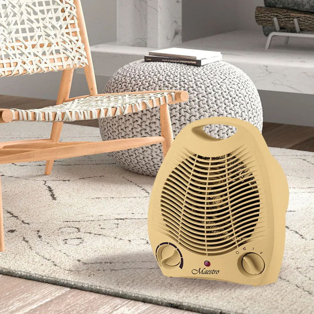 Maestro MR-920 Elektrische ventilatorkachel 2000W Drie werkingsmodi Warme en koude ventilator Handgreep Natuurtint