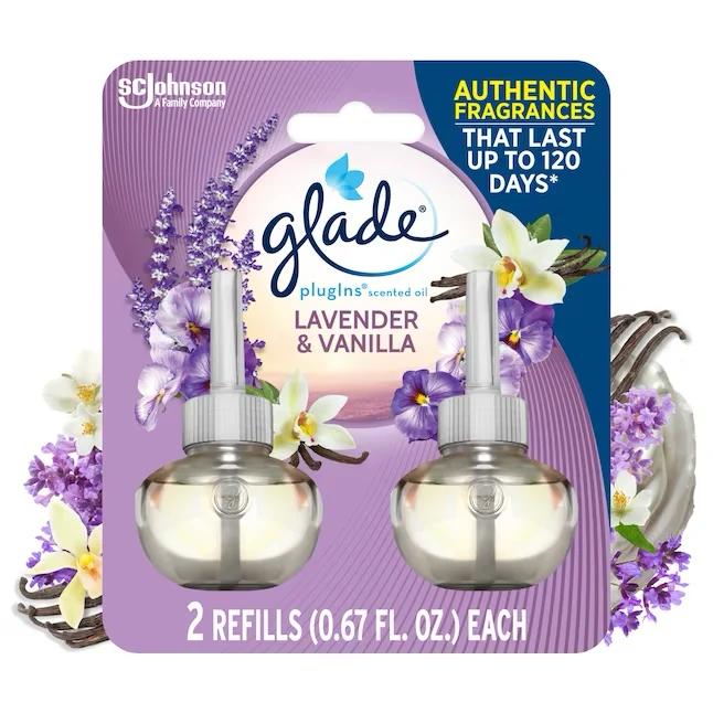 Glade Scented Oil 0.67-fl oz Lavender Vanilla Refill Air Freshener set van twee