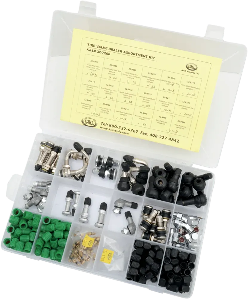 K&L SUPPLY VALVE STEM KIT VALVE STEM ASSORTMENT met bevestigingskabel