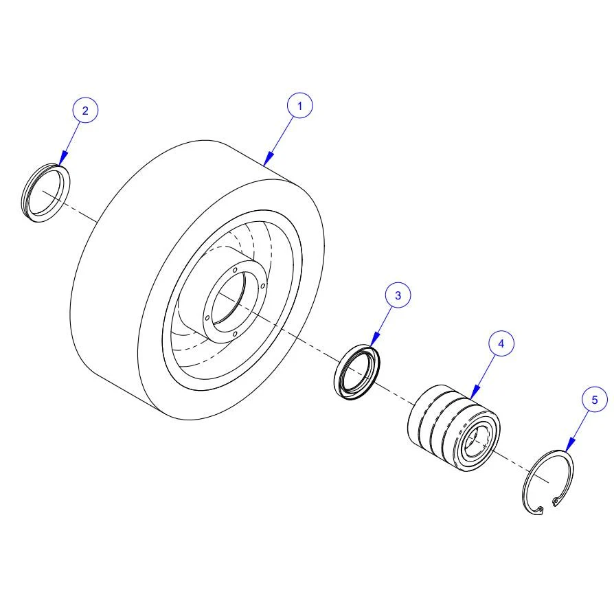 Wheel Assembly, 8" Front Core Cut Cc9074 Saw glanzend zwart