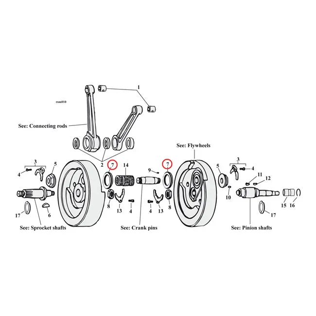 Turbo Flywheel Thrust Washers, Staal Harley-Davidson
