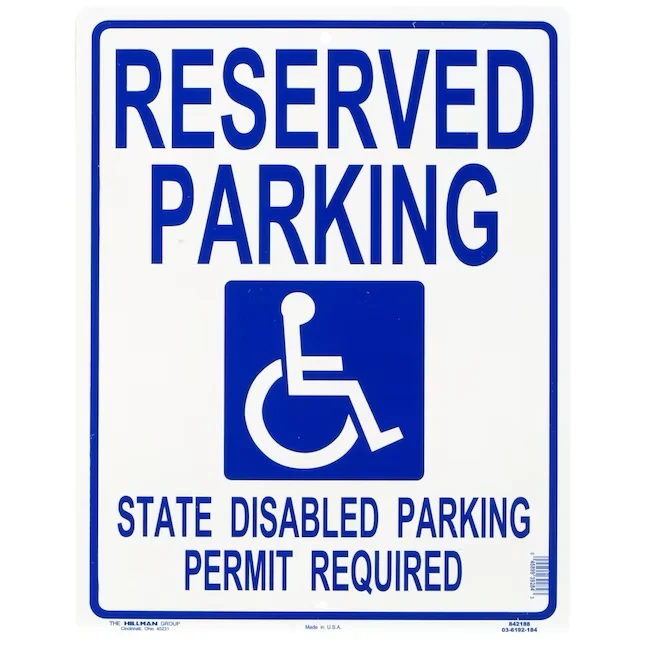 Hillman Sign Center 19- x 15- Kunststof Parking Lot/Driving Sign