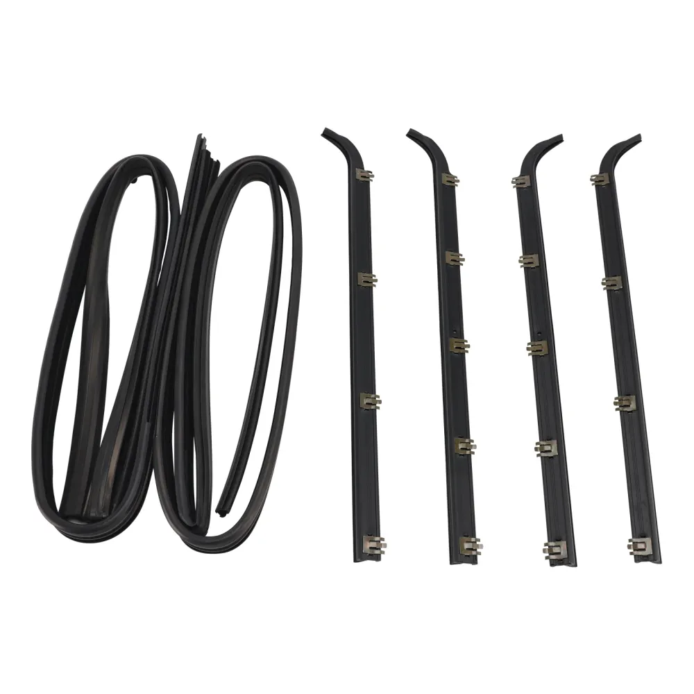 1987-1996 Ford Bronco Window Sweep 4 STKS Deur Raam Afdichting Riem Tochtstrip + 2 STKS Afdichting Kit