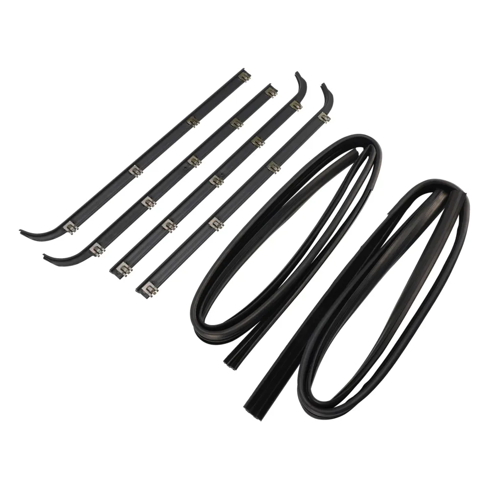 1987-1996 Ford Bronco Window Sweep 4 STKS Deur Raam Afdichting Riem Tochtstrip + 2 STKS Afdichting Kit