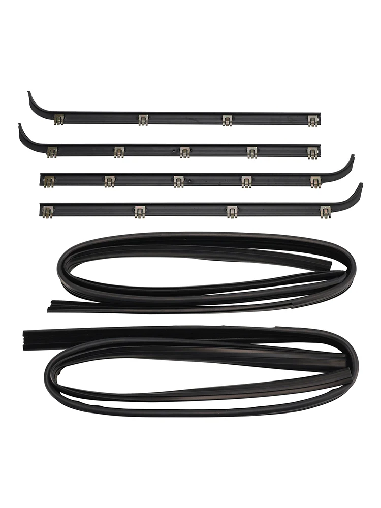1987-1996 Ford Bronco Window Sweep 4 STKS Deur Raam Afdichting Riem Tochtstrip + 2 STKS Afdichting Kit