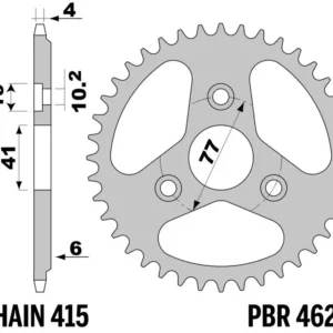 AFAM Aluminium Standard Rear Sprocket - 415