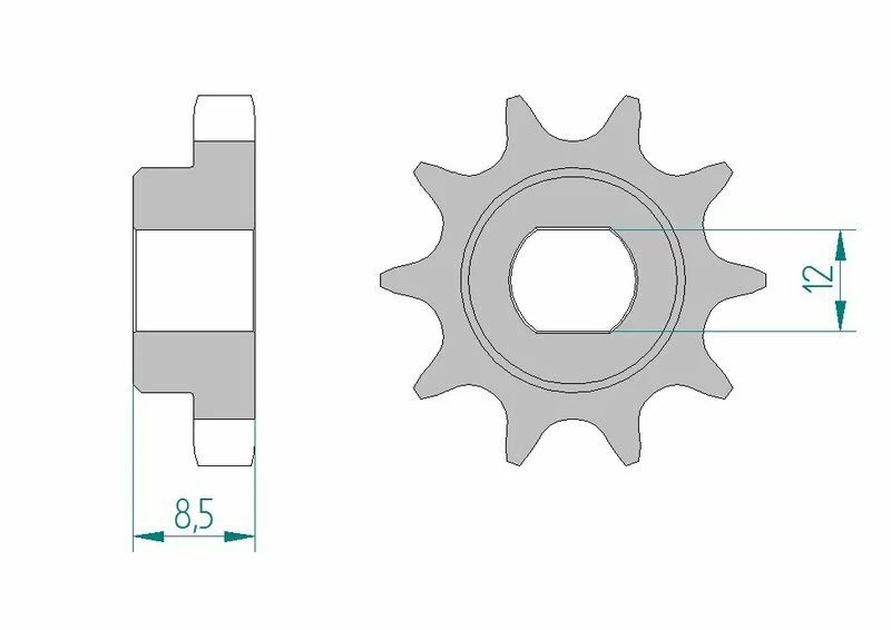 AFAM Chain kit 415 F - 10/40-102 - Alu Standard Rear Sprocket