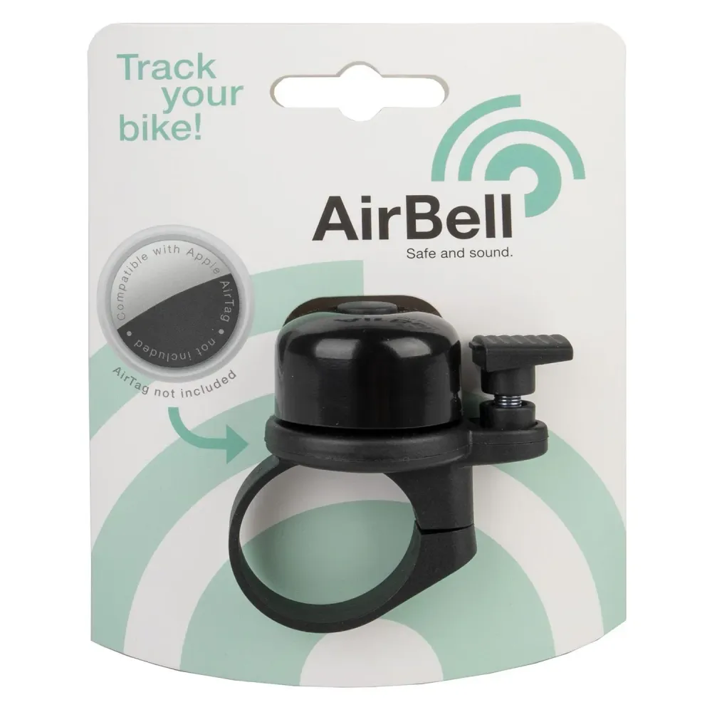Airbell fietsbel met Airtag houder ø31.8mm - Zwart