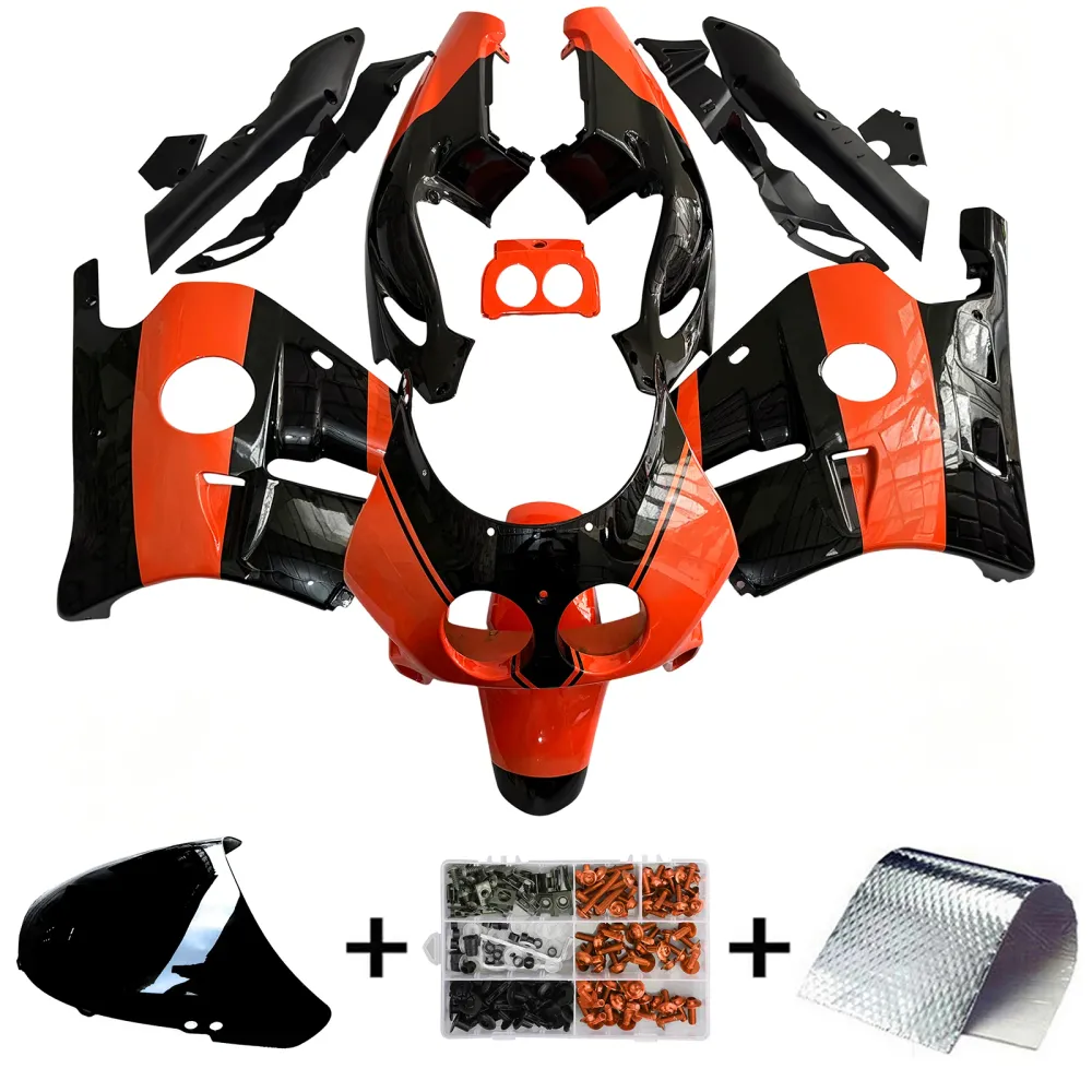 Amotopart 1990-1998 Honda CBR250RR MC22 Orange Black Fairing Kit