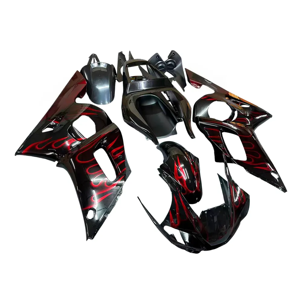 Amotopart 1998-2002 Yamaha YZF 600 R6 Black Red Fairing Kit