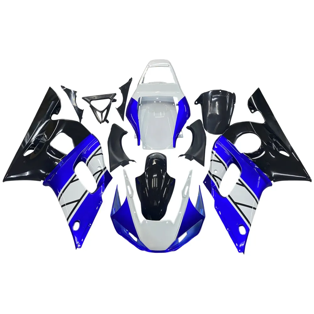 Amotopart 1998-2002 YAMAHA YZF 600 R6 WIT ZWART BLAUWE KUIST KIT