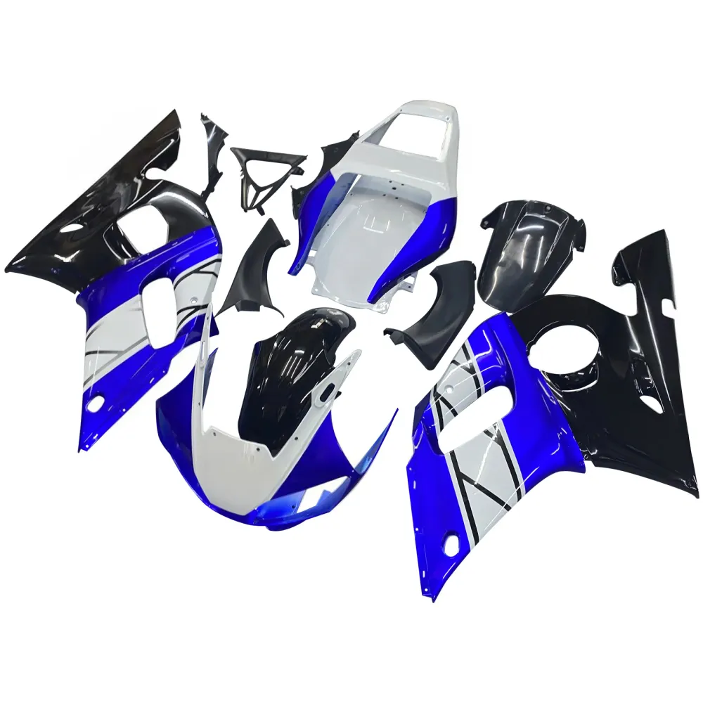 Amotopart 1998-2002 YAMAHA YZF 600 R6 WIT ZWART BLAUWE KUIST KIT