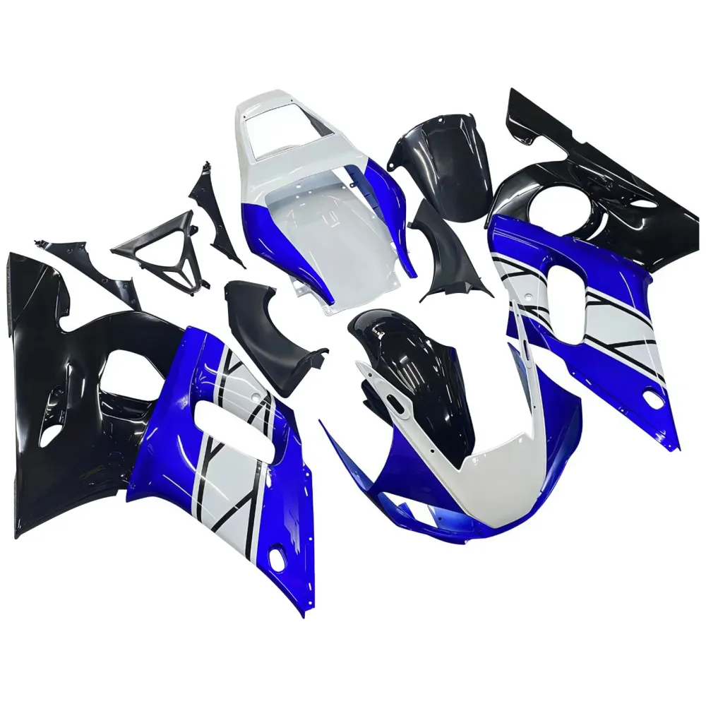 Amotopart 1998-2002 YAMAHA YZF 600 R6 WIT ZWART BLAUWE KUIST KIT