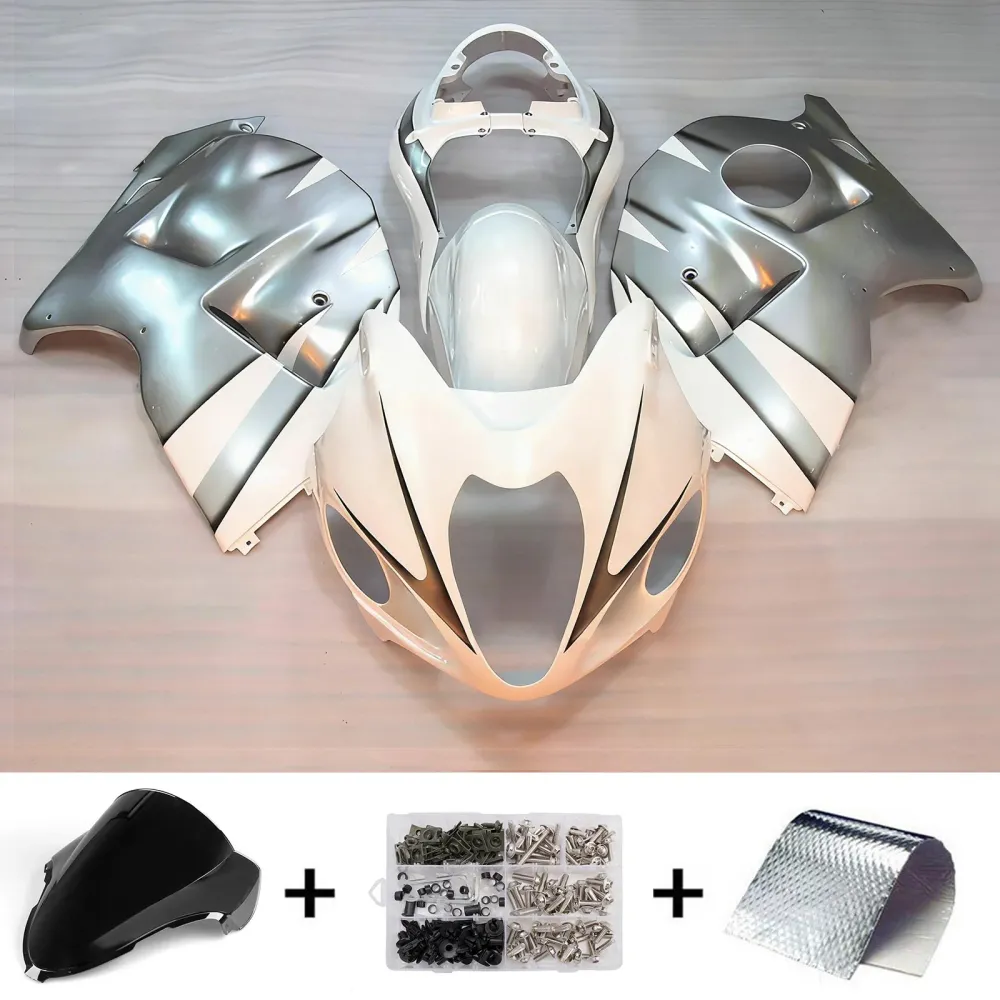 Amotopart 1999-2007 Suzuki Hayabusa GSX1300R wit zilver zwart kuipset