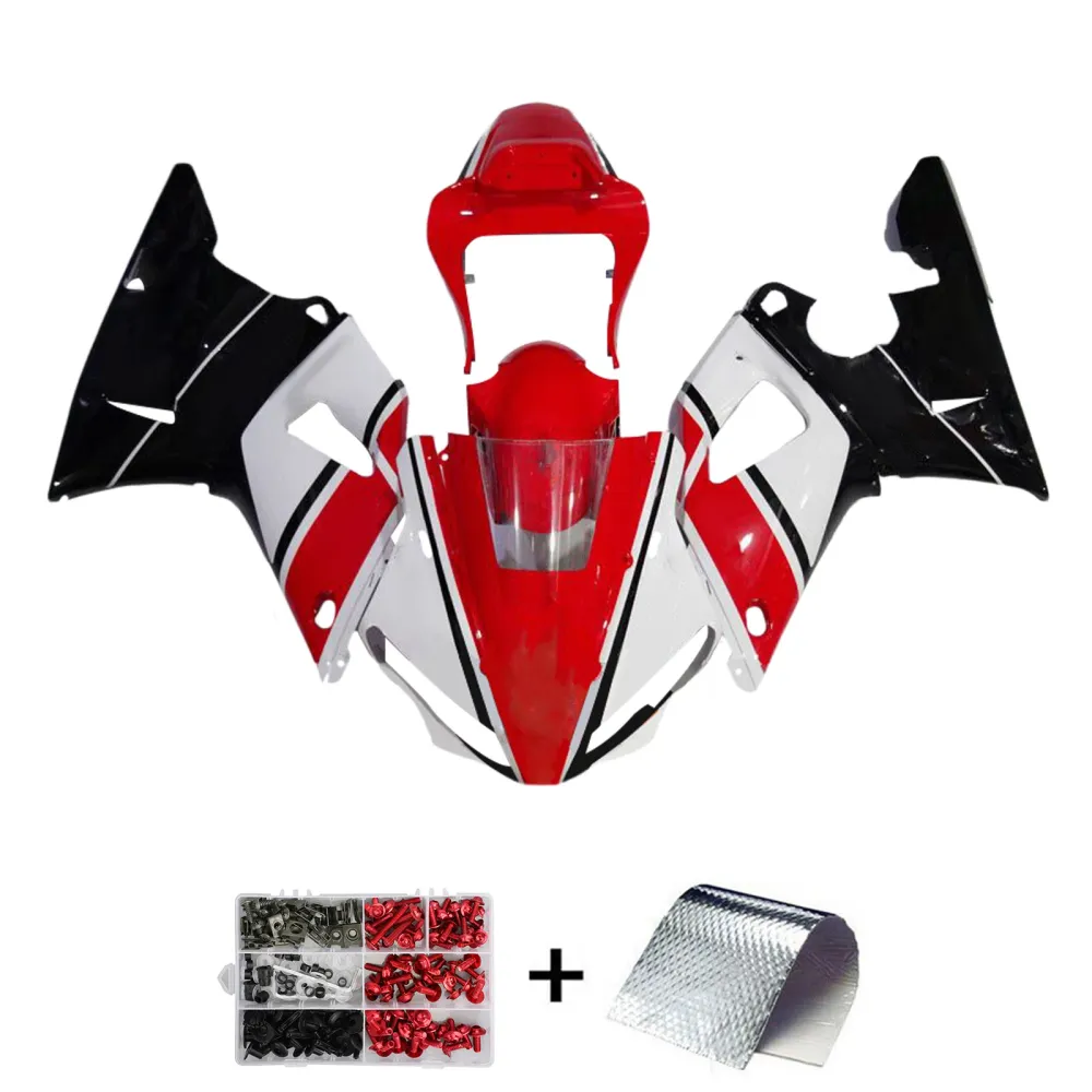 Amotopart 2000-2001 YAMAHA YZF 1000 R1 Black Red White Kuip Kit