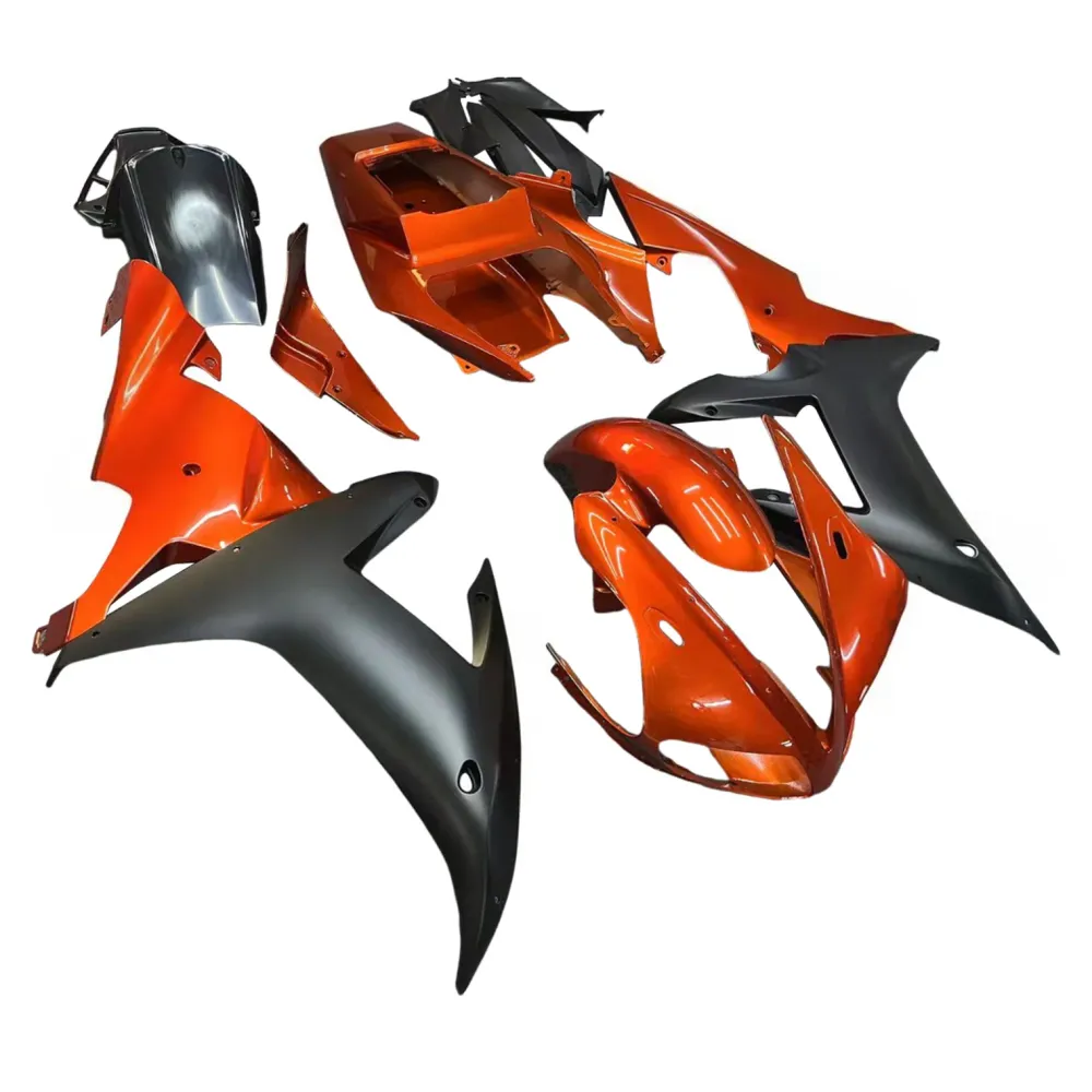 Amotopart 2002-2003 Yamaha YZF R1 Black Orange Fairing Kit