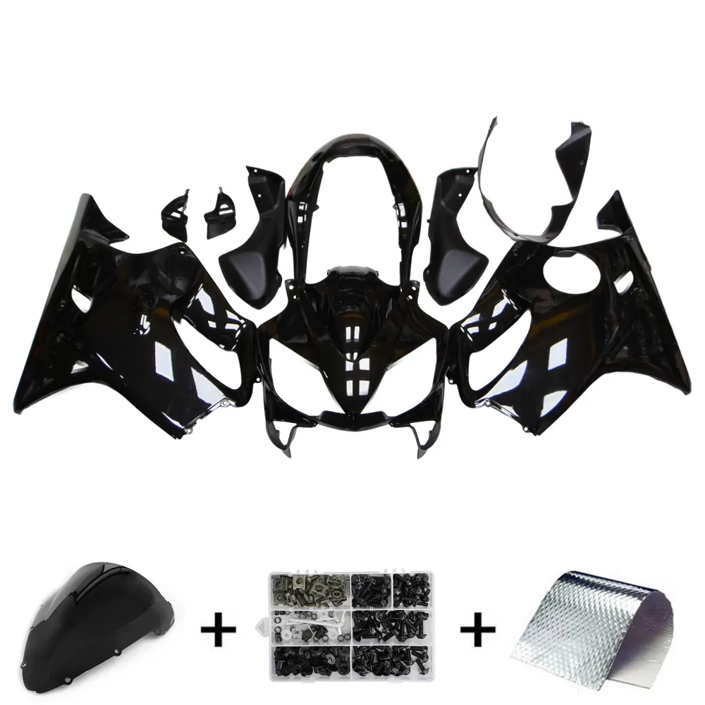 Amotopart 2004-2007 Honda CBR600 F4I Glossy Black Red Fairing Kit