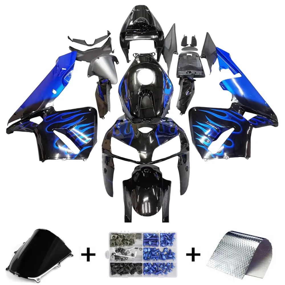 Amotopart 2005-2006 Honda CBR600RR Black & Blue Fairing Kit